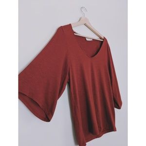 Anthropologie Burnt Orange Boho Top